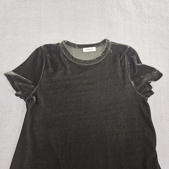 Ginger G Women’s Hunter Green Velvet Size Small A-line Dress Cottagecore Boho - Picture 2 of 14